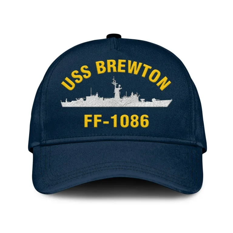 Uss Brewton Ff-1086 Classic Cap, Custom Print/embroidered Us Navy Ships Classic Baseball Cap, Gift For Navy Veteran