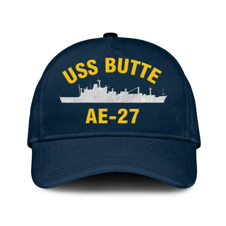 Uss Butte Ae-27 Classic Cap, Custom Print/embroidered Us Navy Ships Classic Baseball Cap, Gift For Navy Veteran