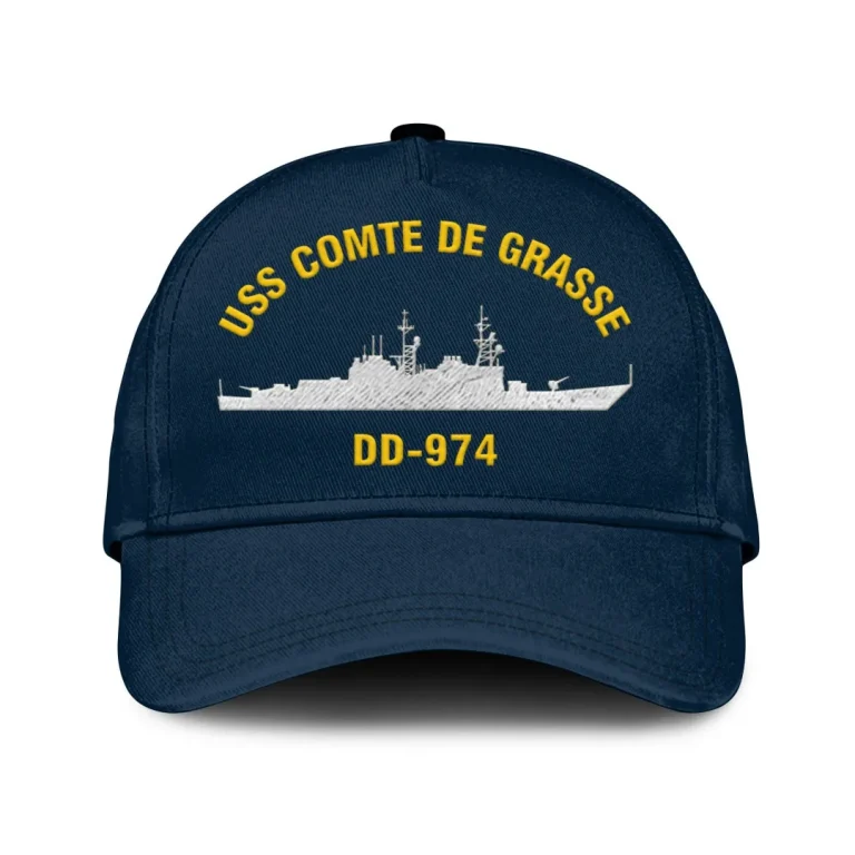 Uss Comte De Grasse Dd-974 Classic Cap, Custom Print/embroidered Us Navy Ships Classic Baseball Cap, Gift For Navy Veteran