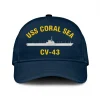 Uss Coral Sea Cv-43 Classic Cap, Custom Print/embroidered Us Navy Ships Classic Baseball Cap, Gift For Navy Veteran