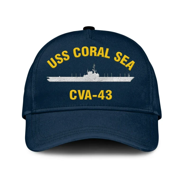 Uss Coral Sea Cva 43 Classic Cap, Custom Print/embroidered Us Navy Ships Classic Baseball Cap, Gift For Navy Veteran