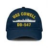 Uss Cowell Dd-547 Classic Cap, Custom Print/embroidered Us Navy Ships Classic Baseball Cap, Gift For Navy Veteran
