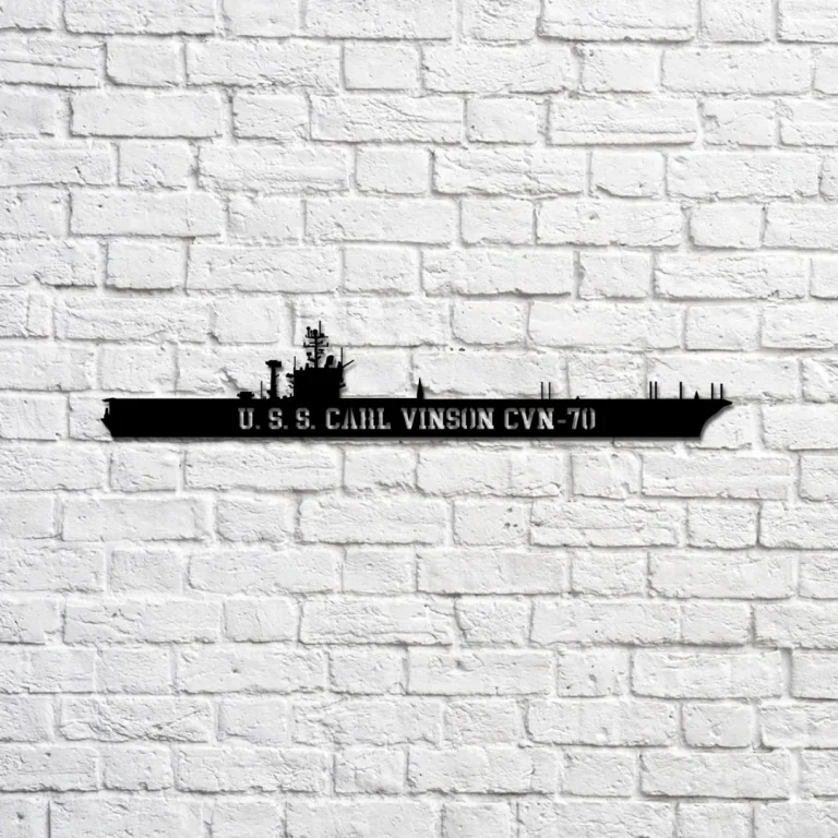 Uss Carl Vinson Cvn-70 Ship Silhouette Navy Ship Metal Sign, Memory Wall Metal Sign Gift For Navy Veteran