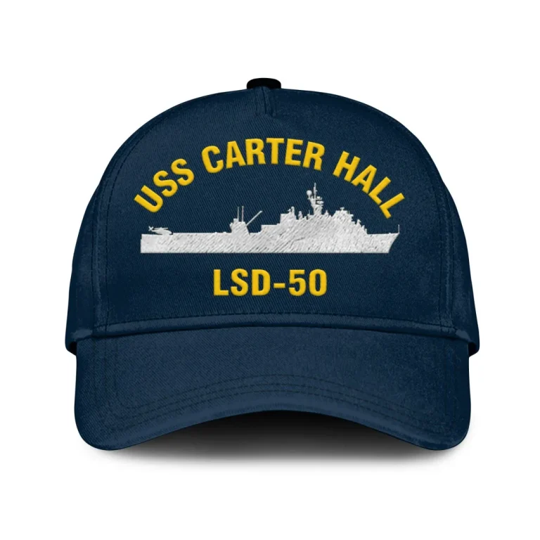 Uss Carter Hall Lsd-50 Classic Cap, Custom Print/embroidered Us Navy Ships Classic Baseball Cap, Gift For Navy Veteran