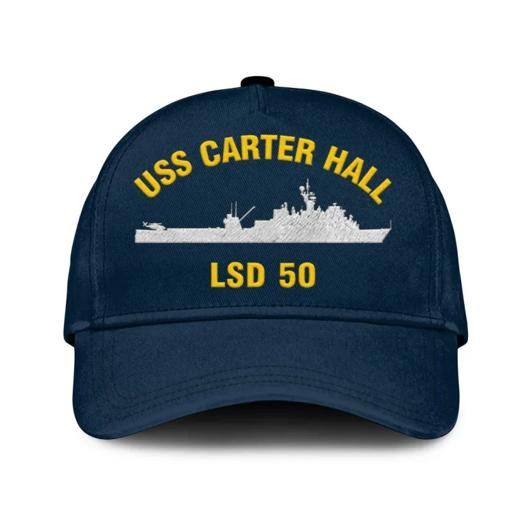 Uss Carter Hall Lsd 50 Classic Cap, Custom Print/embroidered Us Navy Ships Classic Baseball Cap, Gift For Navy Veteran
