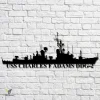 Uss Charles F Adams Ddg-2 Navy Ship Metal Art, Custom Us Navy Ship Cut Metal Sign, Gift For Navy Veteran, Navy Ships Silhouette Metal Art