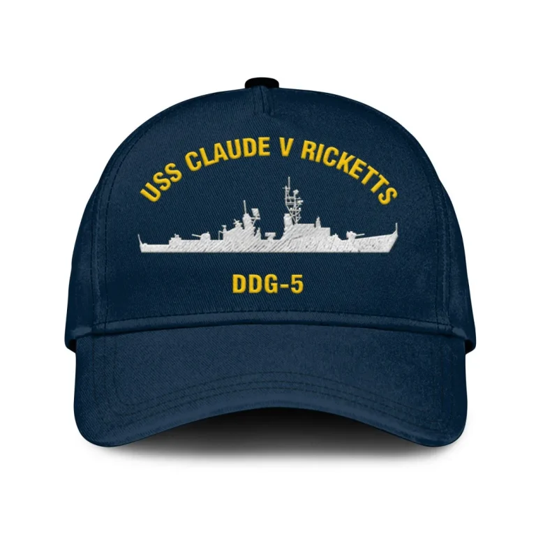 Uss Claude V Ricketts Ddg-5 Classic Cap, Custom Print/embroidered Us Navy Ships Classic Baseball Cap, Gift For Navy Veteran