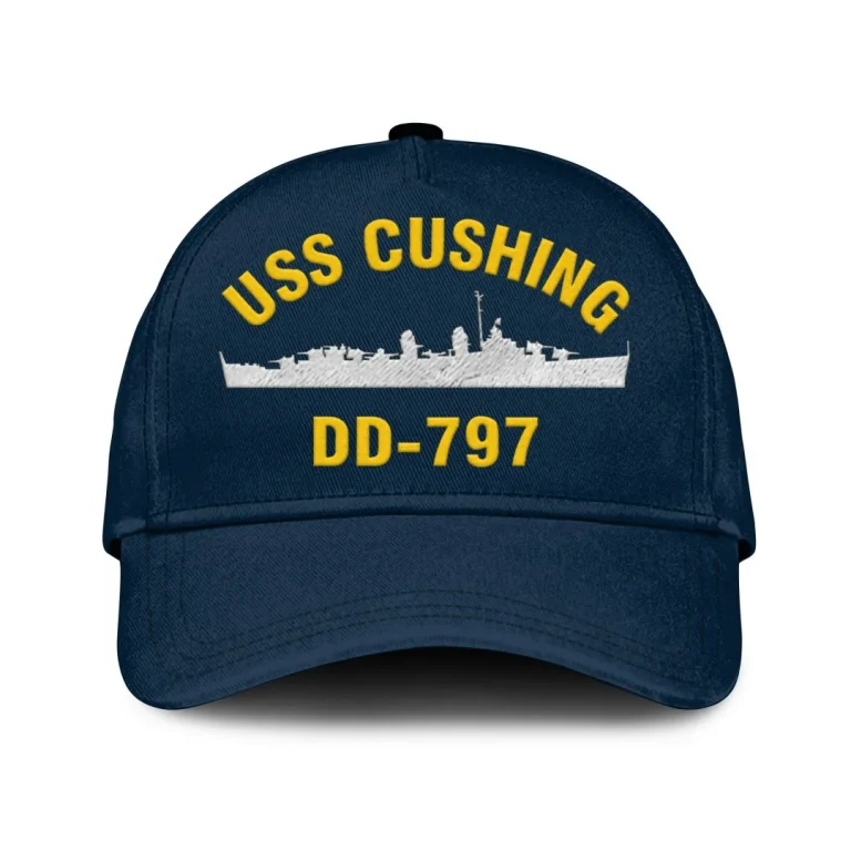 Uss Cushing Dd-797 Classic Cap, Custom Print/embroidered Us Navy Ships Classic Baseball Cap, Gift For Navy Veteran