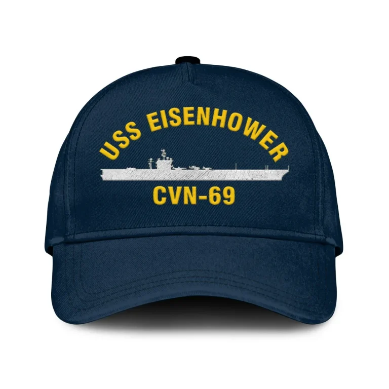Uss Eisenhower Cvn 69 Classic Cap, Custom Print/embroidered Us Navy Ships Classic Baseball Cap, Gift For Navy Veteran