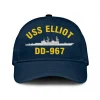 Uss Elliot Dd-967 Classic Cap, Custom Print/embroidered Us Navy Ships Classic Baseball Cap, Gift For Navy Veteran