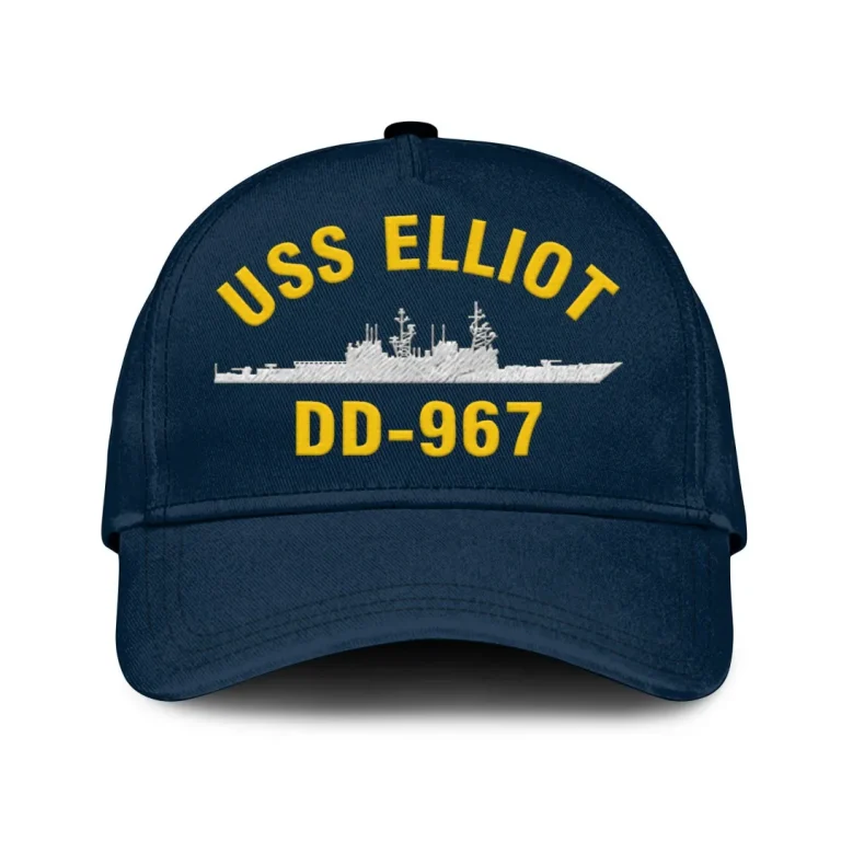 Uss Elliot Dd-967 Classic Cap, Custom Print/embroidered Us Navy Ships Classic Baseball Cap, Gift For Navy Veteran