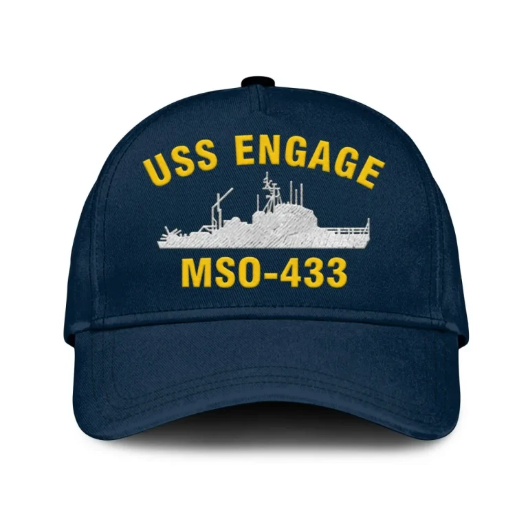 Uss Engage Mso-433 Classic Cap, Custom Print/embroidered Us Navy Ships Classic Baseball Cap, Gift For Navy Veteran