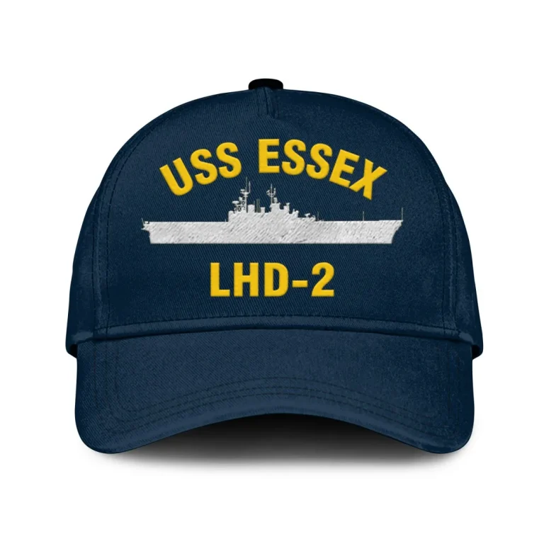 Uss Essex Lhd-2 Classic Cap, Custom Print/embroidered Us Navy Ships Classic Baseball Cap, Gift For Navy Veteran