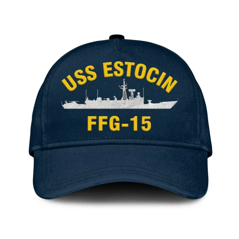 Uss Estocin Ffg-15 Classic Cap, Custom Print/embroidered Us Navy Ships Classic Baseball Cap, Gift For Navy Veteran