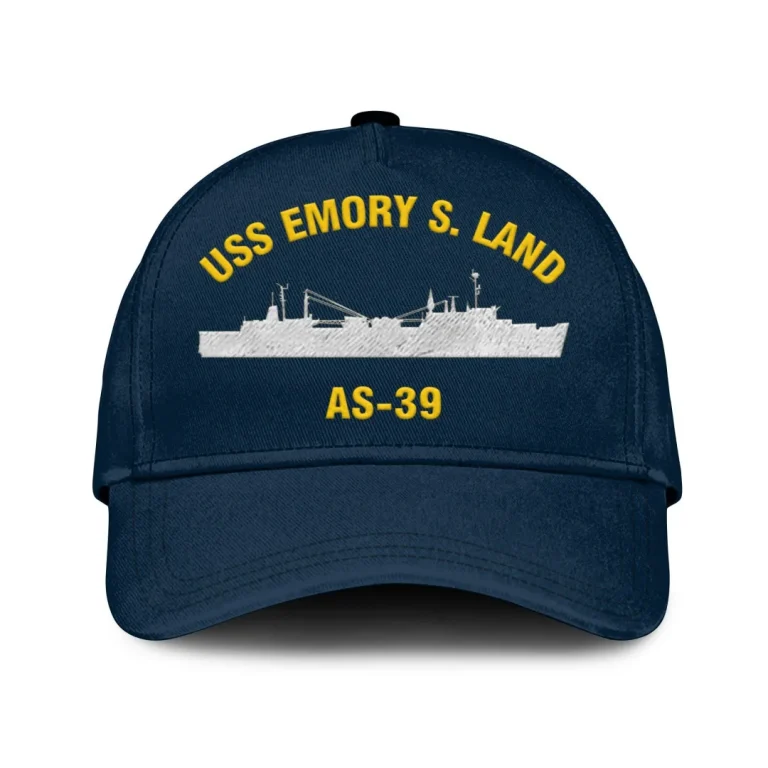 Uss Emory S. Land As-39 Classic Cap, Custom Print/embroidered Us Navy Ships Classic Baseball Cap, Gift For Navy Veteran