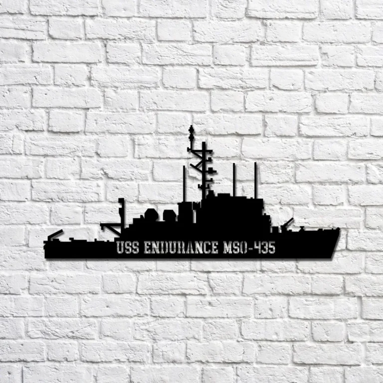 Uss Endurance Mso-435 Navy Ship Metal Sign, Memory Wall Metal Sign Gift For Navy Veteran