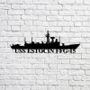 Uss Estocin Ffg-15 Navy Ship Metal Sign, Memory Wall Metal Sign Gift For Navy Veteran, Navy Ships Silhouette Metal Sign