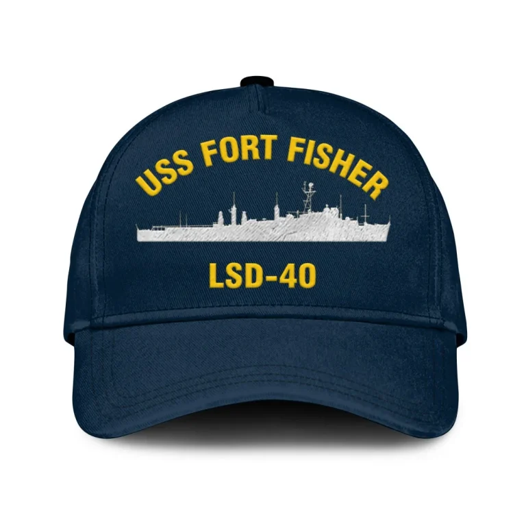 Uss Fort Fisher Lsd-40 Classic Cap, Custom Print/embroidered Us Navy Ships Classic Baseball Cap, Gift For Navy Veteran