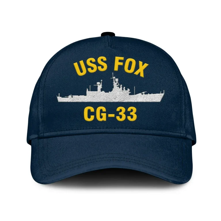 Uss Fox Cg-33 Classic Cap, Custom Print/embroidered Us Navy Ships Classic Baseball Cap, Gift For Navy Veteran