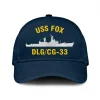 Uss Fox Dlg_cg 33 Classic Cap, Custom Print/embroidered Us Navy Ships Classic Baseball Cap, Gift For Navy Veteran