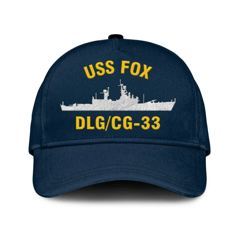 Uss Fox Dlg_cg 33 Classic Cap, Custom Print/embroidered Us Navy Ships Classic Baseball Cap, Gift For Navy Veteran