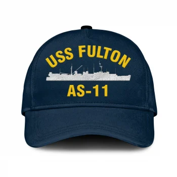 Uss Fulton As-11 Classic Cap, Custom Print/embroidered Us Navy Ships Classic Baseball Cap, Gift For Navy Veteran