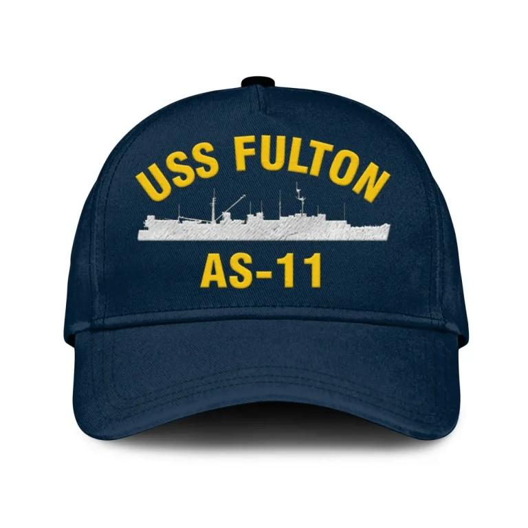 Uss Fulton As-11 Classic Cap, Custom Print/embroidered Us Navy Ships Classic Baseball Cap, Gift For Navy Veteran