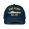 Uss Flint Ae-32 Classic Cap, Custom Print/embroidered Us Navy Ships Classic Baseball Cap, Gift For Navy Veteran