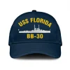 Uss Florida Bb-30 Classic Cap, Custom Print/embroidered Us Navy Ships Classic Baseball Cap, Gift For Navy Veteran