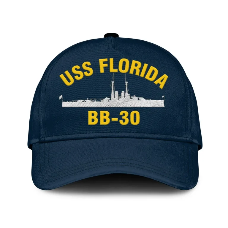 Uss Florida Bb-30 Classic Cap, Custom Print/embroidered Us Navy Ships Classic Baseball Cap, Gift For Navy Veteran