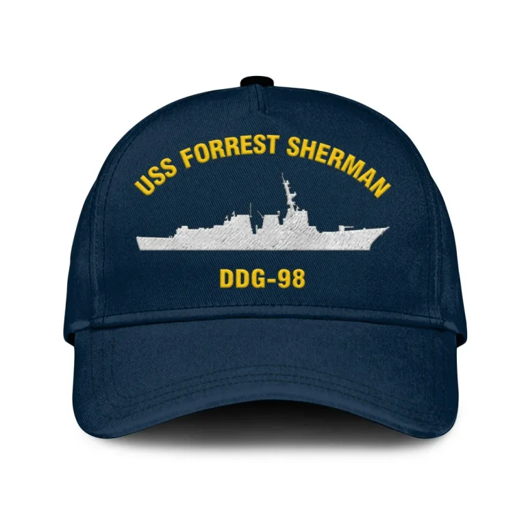 Uss Forrest Sherman Ddg-98 Classic Cap, Custom Print/embroidered Us Navy Ships Classic Baseball Cap, Gift For Navy Veteran