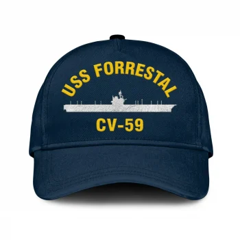 Uss Forrestal Cv-59 Classic Cap, Custom Print/embroidered Us Navy Ships Classic Baseball Cap, Gift For Navy Veteran