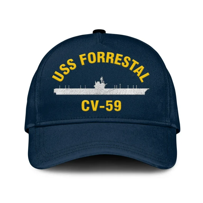 Uss Forrestal Cv-59 Classic Cap, Custom Print/embroidered Us Navy Ships Classic Baseball Cap, Gift For Navy Veteran