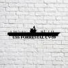 Uss Forresttal Cv-59 Navy Ship Metal Sign, Memory Wall Metal Sign Gift For Navy Veteran, Navy Ships Silhouette Metal Sign