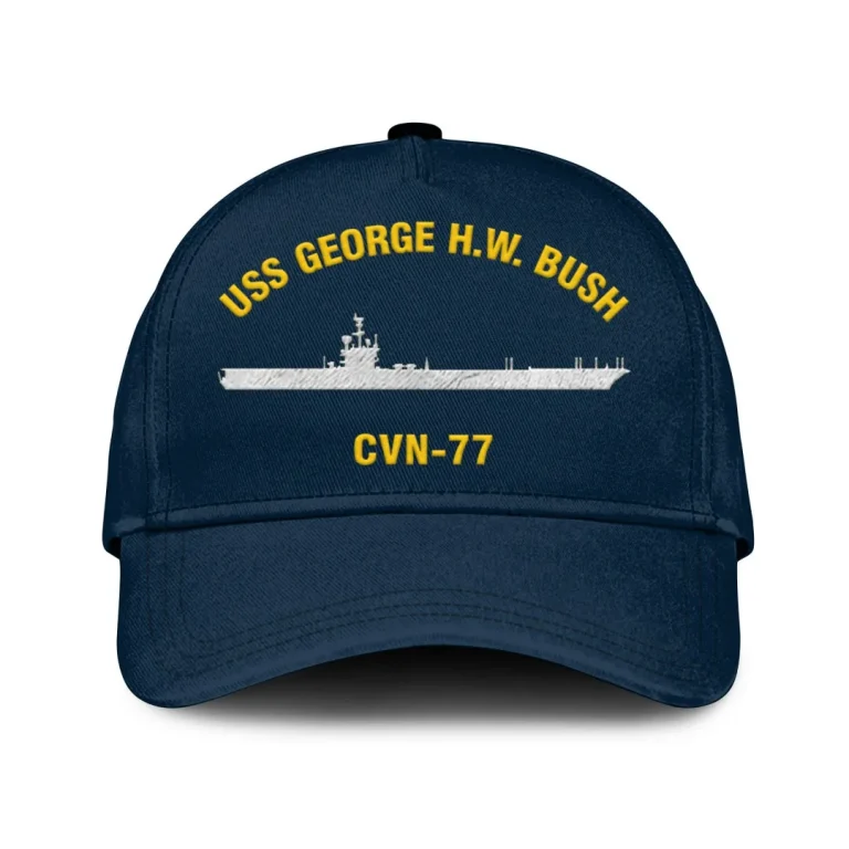 Uss George H.w. Bush Cvn-77 Classic Cap, Custom Print/embroidered Us Navy Ships Classic Baseball Cap, Gift For Navy Veteran