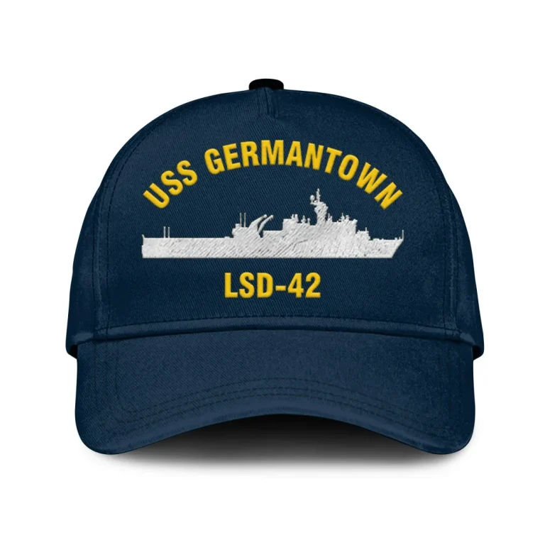 Uss Germantown Lsd-42 Classic Cap, Custom Print/embroidered Us Navy Ships Classic Baseball Cap, Gift For Navy Veteran