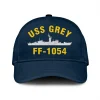 Uss Grey Ff-1054 Classic Cap, Custom Print/embroidered Us Navy Ships Classic Baseball Cap, Gift For Navy Veteran