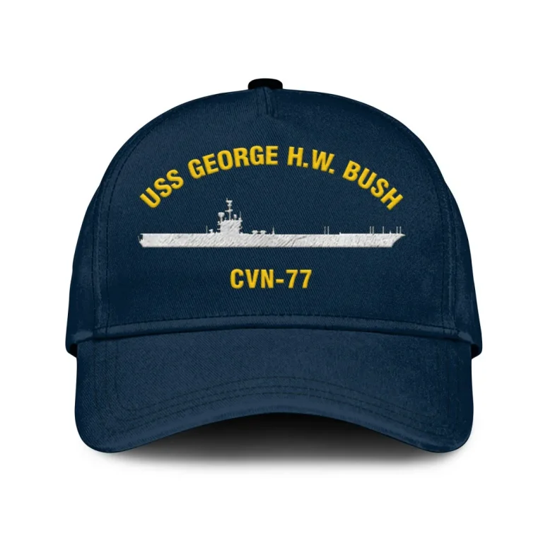 Uss George H.w. Bush Cvn 77 Classic Cap, Custom Print/embroidered Us Navy Ships Classic Baseball Cap, Gift For Navy Veteran