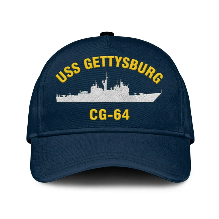 Uss Gettysburg Cg-64 Classic Cap, Custom Print/embroidered Us Navy Ships Classic Baseball Cap, Gift For Navy Veteran