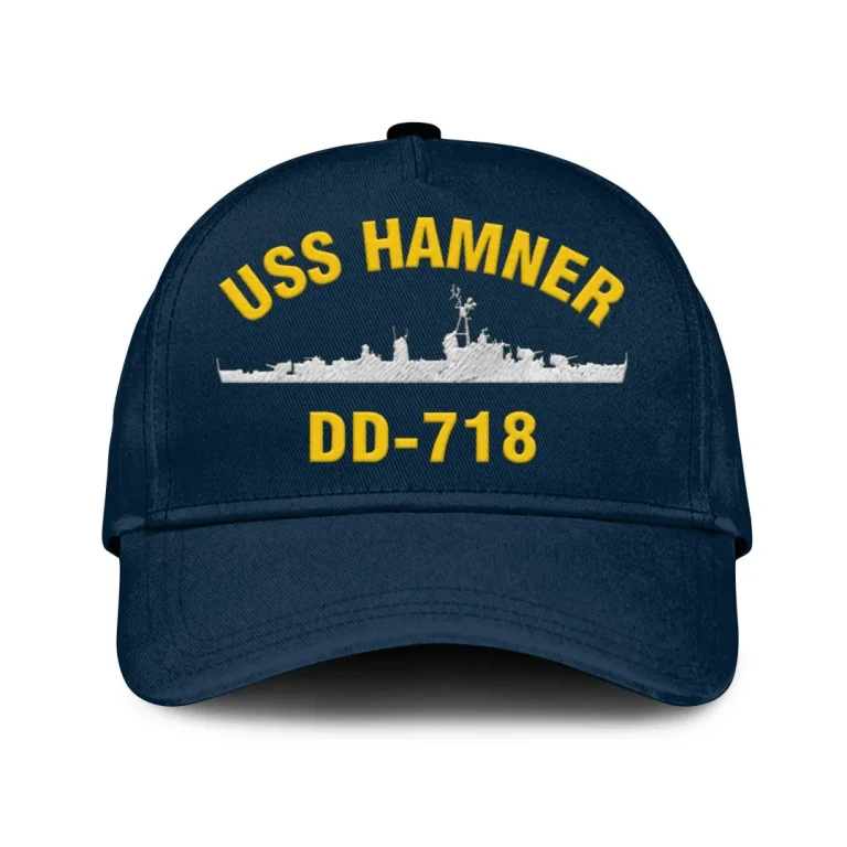 Uss Hamner Dd-718 Classic Cap, Custom Print/embroidered Us Navy Ships Classic Baseball Cap, Gift For Navy Veteran