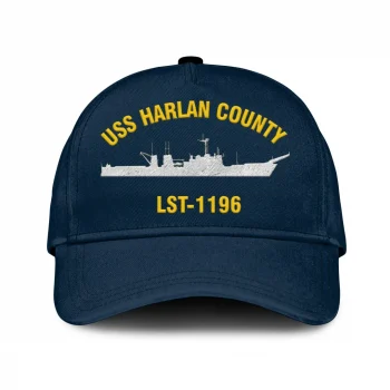 Uss Harlan County Lst-1196 Classic Cap, Custom Print/embroidered Us Navy Ships Classic Baseball Cap, Gift For Navy Veteran