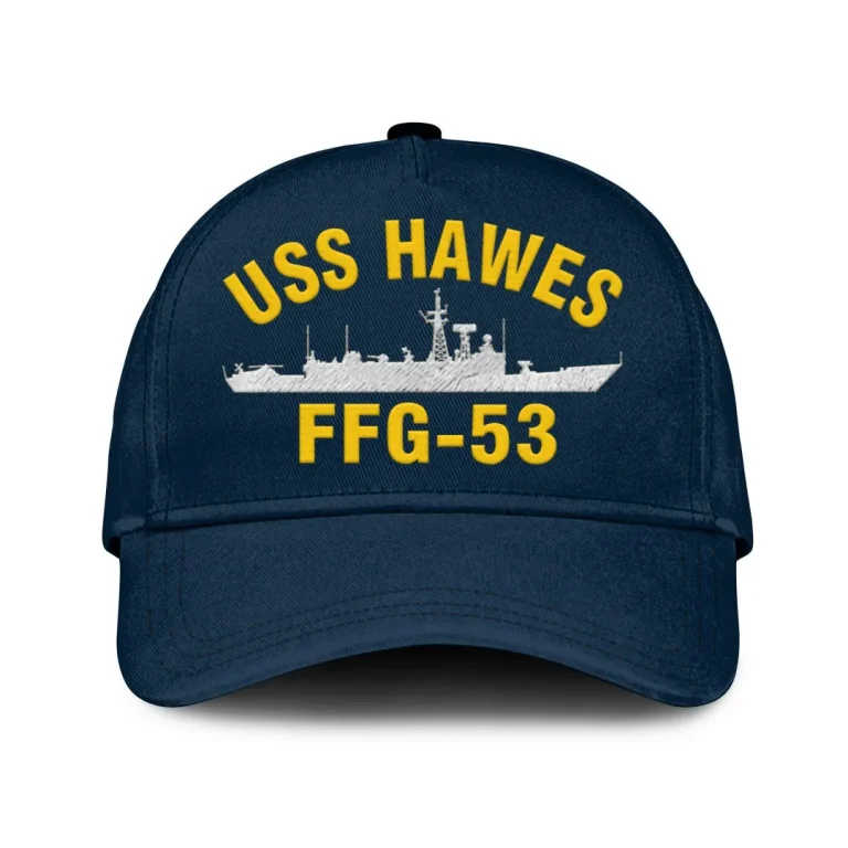 Uss Hawes Ffg-53 Classic Cap, Custom Print/embroidered Us Navy Ships Classic Baseball Cap, Gift For Navy Veteran
