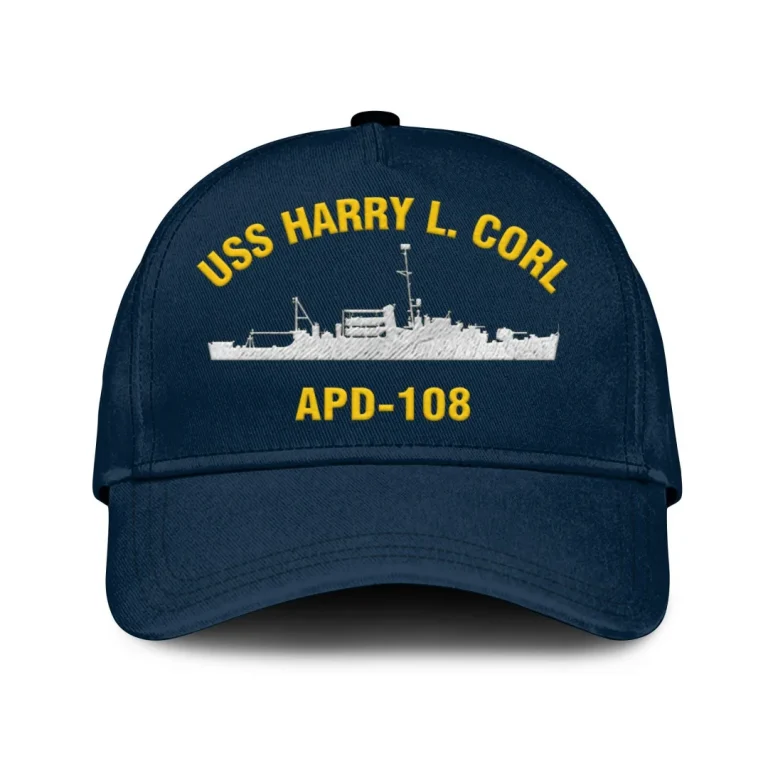 Uss Harry L. Corl Apd-108 Classic Cap, Custom Print/embroidered Us Navy Ships Classic Baseball Cap, Gift For Navy Veteran