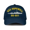 Uss Hopewell Dd-681 Classic Cap, Custom Print/embroidered Us Navy Ships Classic Baseball Cap, Gift For Navy Veteran
