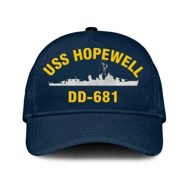 Uss Hopewell Dd-681 Classic Cap, Custom Print/embroidered Us Navy Ships Classic Baseball Cap, Gift For Navy Veteran