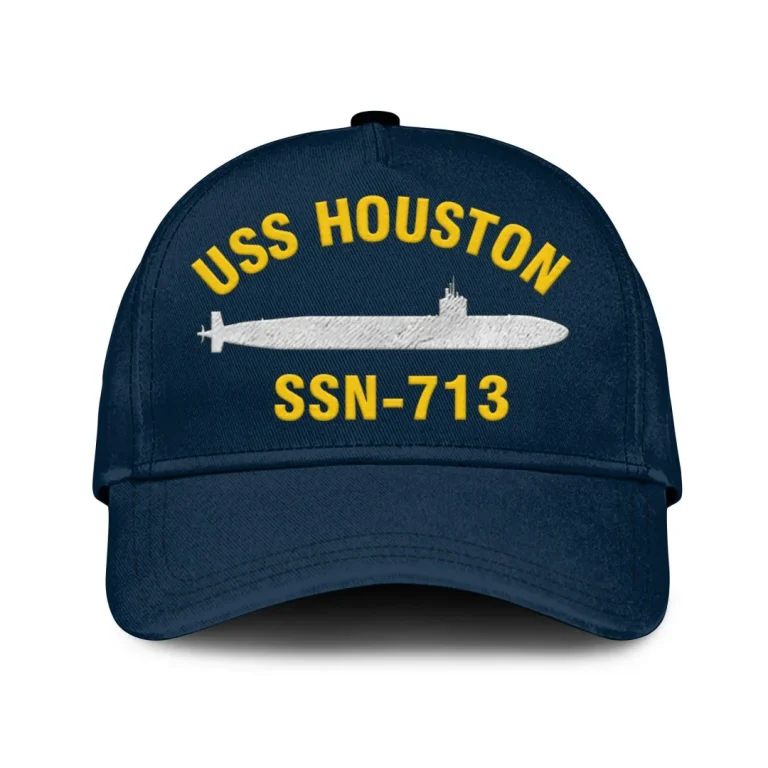 Uss Houston Ssn-713 Classic Cap, Custom Print/embroidered Us Navy Ships Classic Baseball Cap, Gift For Navy Veteran