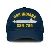 Uss Indiana Ssn-789 Classic Cap, Custom Print/embroidered Us Navy Ships Classic Baseball Cap, Gift For Navy Veteran