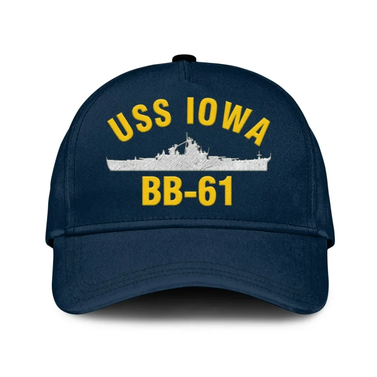 Uss Iowa Bb61 Classic Cap, Custom Print/embroidered Us Navy Ships Classic Baseball Cap, Gift For Navy Veteran