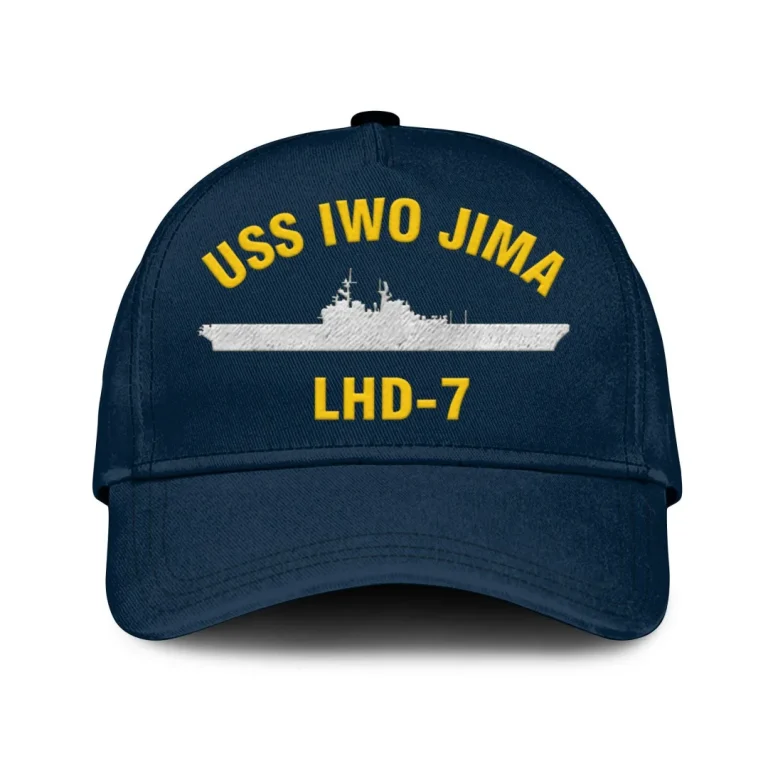 Uss Iwo Jima Lhd-7 Classic Cap, Custom Print/embroidered Us Navy Ships Classic Baseball Cap, Gift For Navy Veteran