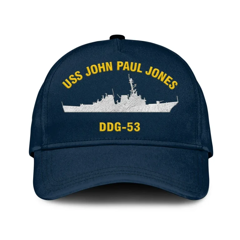 Uss John Paul Jones Ddg-53 Classic Cap, Custom Print/embroidered Us Navy Ships Classic Baseball Cap, Gift For Navy Veteran